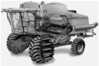 Cutaway of a Gleaner R-Series rotary combine