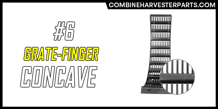 Grate-finger concaves in combine harvester