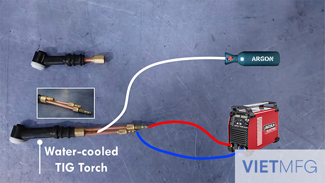 A water-cooled TIG torch