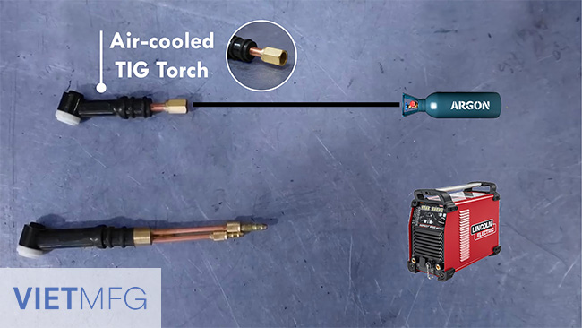 An air-cooled TIG torch