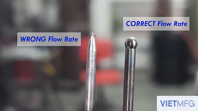 Fabricators can check Electrode tips to confirm if their flow rate is set correctly or not