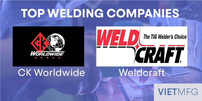 Top companies producing TIG-related tools, CK Worldwide and Weldcraft